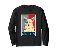 Corgi Queen Funny Corgi Dog Reine d'Angleterre Manche Longue