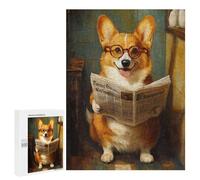 Corgi Reading Newspaper Puzzle 1000 Pièces Educa Jouet en Bois Cadeau Unique Décoration Intérieure Jeu Éducatif Challenge Toy Adultes Et Enfants À Partir De 14 Ans 500 PCS