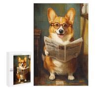 Corgi Reading Newspaper Puzzle 1000 Pièces Educa Jouet en Bois Cadeau Unique Décoration Intérieure Jeu Éducatif Challenge Toy Adultes Et Enfants À Partir De 14 Ans 1000 PCS