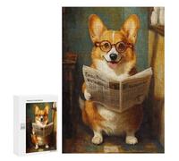 Corgi Reading Newspaper Puzzle 1000 Pièces Educa Jouet en Bois Cadeau Unique Décoration Intérieure Jeu Éducatif Challenge Toy Adultes Et Enfants À Partir De 14 Ans 300 PCS