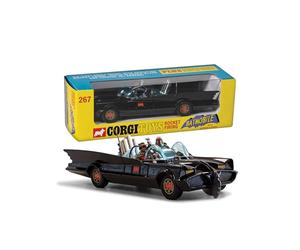 Corgi - RT26701 - Diecast Model Cars, Batmobile avec Batman et Robin, Cadeaux Souvenirs pour Hommes, Femmes et Enfants du Royaume-Uni, Petits Modèles de Voitures Moulées sous Pression pour Garçons