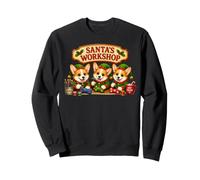 Corgi Santa's Workshop Making Toys Gifts North Pole Christmas Sweatshirt