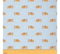 Corgi softback Tissus au Metre, mignon petit chien Tissu 184x150cm chaise, kawaii Corgi décoratif imperméable Tissu extérieur, Ameublement Tissu de couture polyester