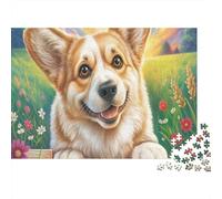 Corgi Souriant dans Meadow 1000 Piece Jigsaw Puzzle for Teenagers Pet Détente Décoration D’intérieur Jeu Éducatif 52x38cm/1000pcs