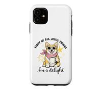 Corgi : Tout d'abord, Jésus Pense Que Je suis Une Femme d'église Ravissante Coque pour iPhone 11