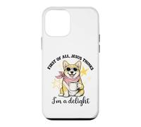 Corgi : Tout d'abord, Jésus Pense Que Je suis Une Femme d'église Ravissante Coque pour iPhone 12 Mini