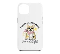 Corgi : Tout d'abord, Jésus Pense Que Je suis Une Femme d'église Ravissante Coque pour iPhone 13