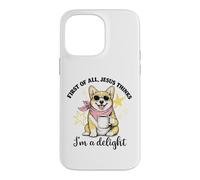 Corgi : Tout d'abord, Jésus Pense Que Je suis Une Femme d'église Ravissante Coque pour iPhone 14 Pro Max