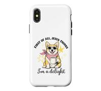 Corgi : Tout d'abord, Jésus Pense Que Je suis Une Femme d'église Ravissante Coque pour iPhone X/XS