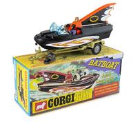 Corgi Toys CD54321062 107 Bateau Chauve-Souris avec Figurines Batman & Robin et couplage spécial remorque moulée pour Batmobile RT26701 Échelle 1:46 Cadeau Souvenir pour Homme ou Femme