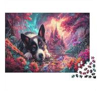 Corgi Tri-Couleur par Stream Under Starry Sky Jeux De Puzzles pour Adultes, 1000 Pièces Pet, Jeux Éducatifs Et Décorations Domiciliaires 52x38cm/1000pcs