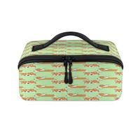 Corgi Trousse de maquillage de voyage portable pour chien endormi - Poche étanche ouverte et plate - Trousse de toilette pour cosmétiques - Organiseur de voyage pour homme et femme