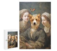Corgi with Two Girls Puzzle 1000 Pièces Educa Jouet en Bois Cadeau Unique Décoration Intérieure Jeu Éducatif Challenge Toy Adultes Et Enfants À Partir De 14 Ans 1000 PCS
