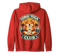 Corgi Yoga Club Retro Sunset Namaste Méditation Chien Sweat à Capuche