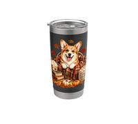 Corgis Coffee Books Jolies feuilles d'automne pour les Gobelet isotherme en acier inoxydable double paroi