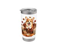 Corgis Coffee Books Jolies feuilles d'automne pour les Gobelet isotherme en acier inoxydable double paroi