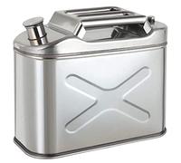 CORGLI 5L/10L/15L/20L Carburant Essence Essence Diesel Gaz Bidons Réservoir Conteneur De Sauvegarde, 201 Acier Inoxydable Jerry Can pour Moto Automobiles Tondeuse À Gazon Bateau Camping,10L