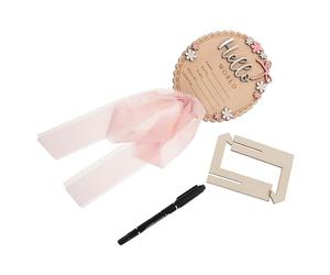 CORHAD 1 Set Plaque en Bois Annonce de Naissance Souvenir de Naissance pour Bébé Garçon ou Fille Tableau Personnalisable avec Stylo pour Décoration Chambre à Naître
