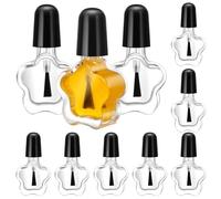 CORHAD 10 pièces Lot de Flacons Verre pour Vernis à Ongles Bouteilles Vides Durables à Cinq Faces Transparentes et Faciles à Étiqueter pour Accessoires Nail Art