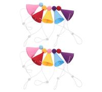 CORHAD 10 Pièces Lot de Mini Chapeaux Anniversaire pour Animaux Accessoires de Fête pour Chiens et Chats Bonnet Coloré avec Pompons Réglable et Léger pour Noël Nouvel an et Anniversaires