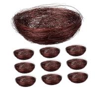 CORHAD 10 pièces Lot de Nids Oiseaux Artificiels Faits Main Fil Naturel pour Décoration de Jardin et Table Nid Oiseau Miniature et Respirant pour Ambiance Naturelle