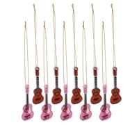 CORHAD 10 Pièces Miniature Acoustic Guitar Ornaments pour Sapin de Noël Décorations DIY Acrylique Instruments de Musique Miniatures pour Fêtes et Cadeaux