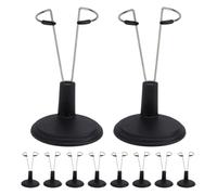 CORHAD 10 pièces Support de Figurines Réglable pour Poupées et Modèles Base Stable Antidérapante pour Présentation et Collection Action Figures Accessoire Noir