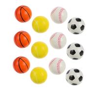 CORHAD 12 pièces Mini Sports Balls Set Soft PU Foam Mini Basketball Soccer Balls for Hand Exercise and Party Favors Safe Elasticity Indoor Toys for Boys