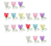 CORHAD 18 Pcs Floral Jewelry Charms Set With Lily Flower And Leaf Pendants For DIY Necklace Bracelet Earrings And Keychain Crafting Supplies