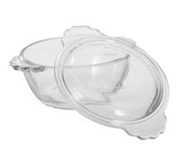 CORHAD 1pièce Bol Verre Résistant Chaleur pour Œufs Cuits Vapeur avec Couvercle Four Micro-ondes Étanche et Compact pour Repas Rapides