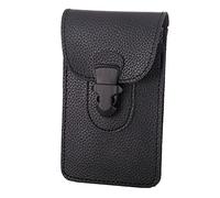 CORHAD 1pièce Sacoche Vintage Multifonctionnelle pour Hommes Pochette Ceinture PU Idéale pour Téléphone Portable Randonnée Camping Et Activités De Plein Air Noir