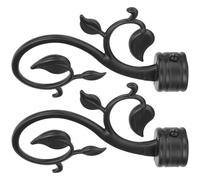 CORHAD 2 Embouts Décoratifs pour Tringles à Rideaux Embouts Métalliques Finition Noir Mat Butée D'extrémité pour Tringle à Rideaux de Fenêtre Accessoires Décoration Intérieure