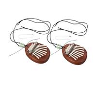 CORHAD 2 Jeux de Kalimba Mini 8 Notes en Bois Exotique Piano à Pouces Portable Forme Goutte d'Eau Chaîne et Cordon Instrument de Musique pour Débutants et Pratique Musicale