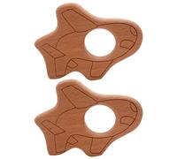 CORHAD 2 pièces Anneaux Dentition Dents Sensoriel Sûr de Hêtre Surface Multifonction pour Garçon Fille et Cadeau Naissance