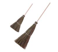CORHAD 2 Pièces Balai Décoratif Miniature Réaliste Bois et Paille Lot de Balais pour Maison de Poupée Décoratif pour Garçon Fille Accessoire Photo et Décoration Intérieure