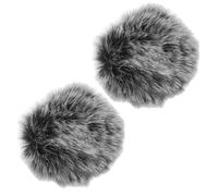 CORHAD 2 Pièces Bonnette Anti-vent pour Microphone de Casque en Fourrure Courte, Compatible Universellement Dispositifs Portables, pour Diffusion et Discours en Direct