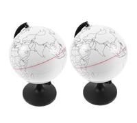 CORHAD 2 pièces Globe à Peindre DIY Modèle Éducatif Interactif Effaçable pour Décoration et Apprentissage Géographique
