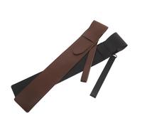 CORHAD 2 Pièces Lot de 2 Étuis Vintage pour de Batterie 42,4 X 6,6 CM en Cuir PU, Paquet de Transport Portable Noir et Marron, Protection Chocs et Rayures, pour Concerts et Répétitions