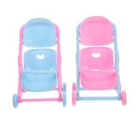 CORHAD 2 pièces Poussette Pliable Miniature pour Poupées Éducatif Garçon Fille Accessoire de Jeu Imitation pour Développement Social et Apprentissage des Compétences