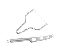 CORHAD 2 Pièces Set de Outils Acier Inoxydable pour Fromage et Beurre Trancheur Ergonomique et Couteau Multifonction pour Bloc Dur Usage Cuisine Maison et Professionnelle