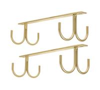 CORHAD 2 Pièces Support Tasse Sous Meuble Doré Crochets Porte Tasses Élégant et Gain de Place pour Cuisine Organisée