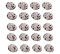 CORHAD 20 pièces Mini Faux Œufs de Caille Plastique Décoratifs Figurines Miniatures Réalistes pour Jardin Bricolage et Fêtes Petits Œufs Plastique pour Décoration Party