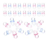 CORHAD 200 pièces Mini Sucettes Acryliques Transparentes Rose et Bleu Perles Pendentifs pour Bijoux DIY Confettis Table Shower Décoration Baptême et Scrapbooking