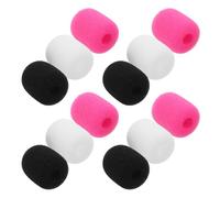 CORHAD 24 Pièces Lot de 24 Bonnettes Anti-Vent en Mousse pour Microphone, 2,5 X 2,2 CM, Couleurs Rose Fuchsia Blanc Noir, Protections de Micro Compatibles Casques Audio, Pare-Vent Mini