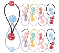CORHAD 28 Pièces Élastiques à Cheveux Double Boule pour Fille, Cordes à Cheveux en Nylon Colorées, Accessoires Légers Habiller Quotidiennement Couleur Aléatoire