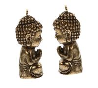 CORHAD 2pcs Pendentifs Bouddha en Laiton Style Chinois, Petit Décor Adorable pour Porte-clés, Symbole de Fortune pour Fabrication de Bijoux DIY