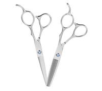 CORHAD 2pièces Ciseaux Coiffure Gaucher Acier Inoxydable Ciseaux Plats et Effileur pour Coupe et Désépaissir Cheveux Légers et Durables pour Salon Professionnel