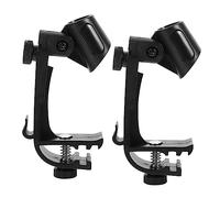 CORHAD 2Pièces Clips de Microphone Réglables Antichocs pour Support de Tambour Pince de Montage pour Microphone de Batterie Accessoire de Studio Musical