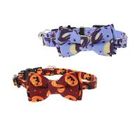 CORHAD 2pièces Colliers pour Animaux De Compagnie Halloween avec Nœud Et Cloche Colliers Confortables pour Chats Accessoires Photo Édition Spéciale