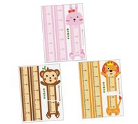 CORHAD 3 ensembles Toise Murale Animaux pour Chambre Garçon Fille Autocollants de Mesure de Hauteur Étanches Trace Kit avec Motifs Lion Lapin et Singe pour Maternelle et Décoration